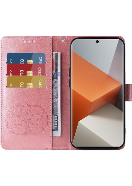 Xiaomi Redmi Not Için Flip Case 13 Pro Artı 5g Deri Kart Yuvaları Çevirin (Yurt Dışından)