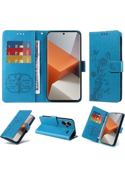 Xiaomi Redmi Not Için Flip Case 13 Pro Artı 5g Deri Kart Yuvaları Çevirin (Yurt Dışından)