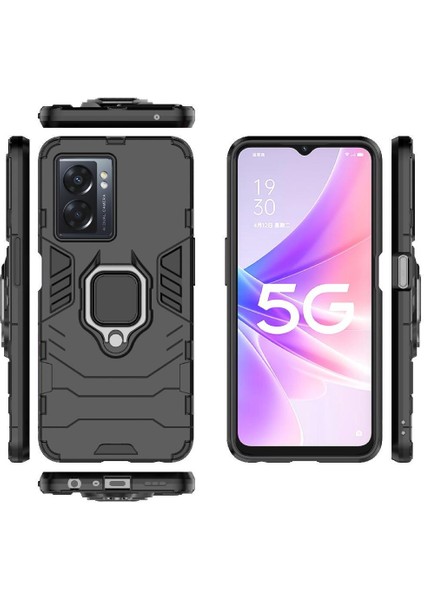 Oppo A57 5g Darbeye Askeri Sınıf Için Halka Araba Dağı Kickstand Durumda (Yurt Dışından)