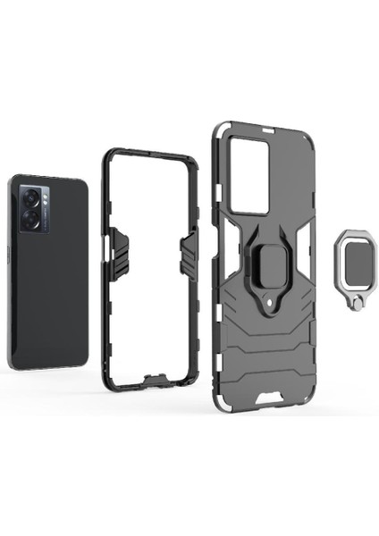 Oppo A57 5g Darbeye Askeri Sınıf Için Halka Araba Dağı Kickstand Durumda (Yurt Dışından) indirimleri