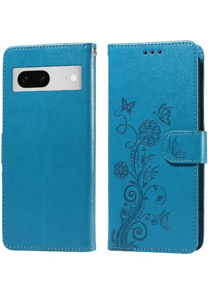 Google Piksel 7 Flip Kart Yuvaları Deri Çiçek Için Flip Case (Yurt Dışından)