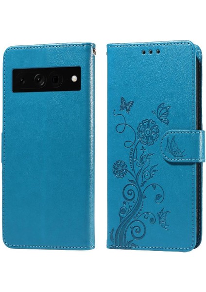 Google Piksel 7 Pro Kart Yuvaları Deri Flip Çiçek Için Flip Case (Yurt Dışından)