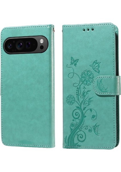 Google Piksel 9 Pro Xl Cardyuvaları Flip Çiçek Deri Için Flip Case (Yurt Dışından)