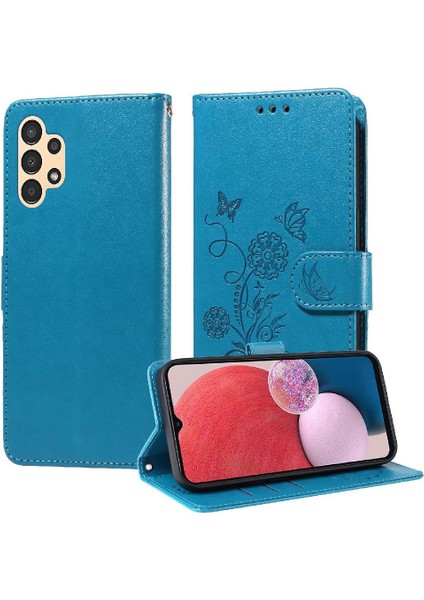 Samsung Galaxy A13 Için Flip Case 4g/5g Flip Kart Yuvaları Çiçek Deri (Yurt Dışından)