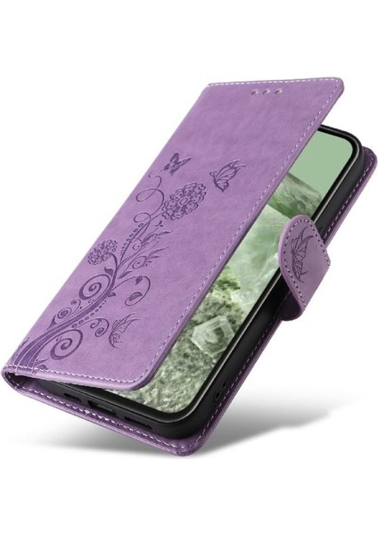 Google Piksel 8A Flip Çiçek Kart Yuvaları Deri Için Flip Case (Yurt Dışından) modelleri