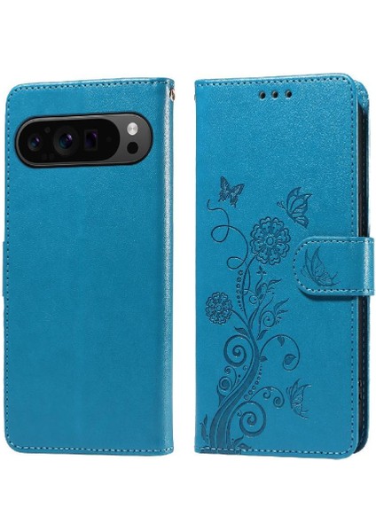 Google Piksel 9 Pro Xl Cardyuvaları Flip Çiçek Deri Için Flip Case (Yurt Dışından)