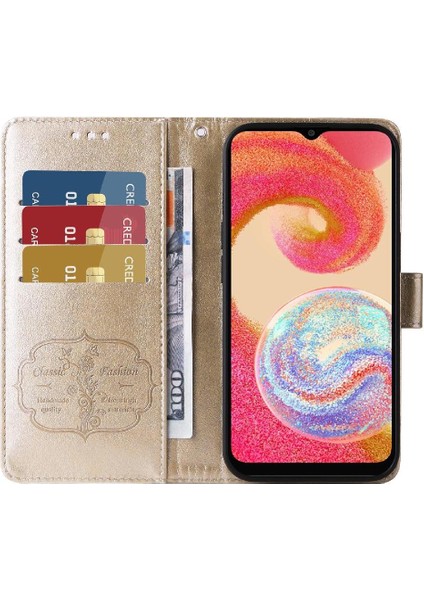 Samsung Galaxy A04E Flip Deri Çiçek Kart Yuvaları Için Flip Case (Yurt Dışından) indirimleri