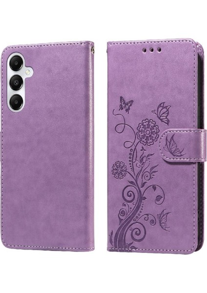 Samsung Galaxy A05S Flip Deri Çiçek Kart Yuvaları Için Flip Case (Yurt Dışından)