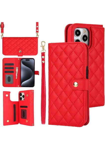 IPhone 16 Için Kılıf Pro Max Crossbody Tarzı 5 Kart Yuvaları ile Anti Hırsızlık (Yurt Dışından)