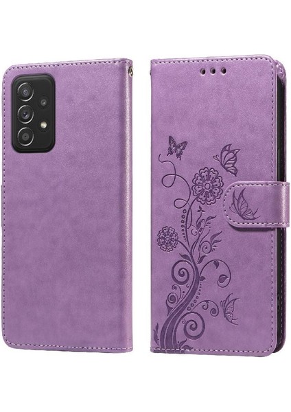 Samsung Galaxy A52S Çiçek Deri Kart Yuvaları Flip Case (Yurt Dışından)