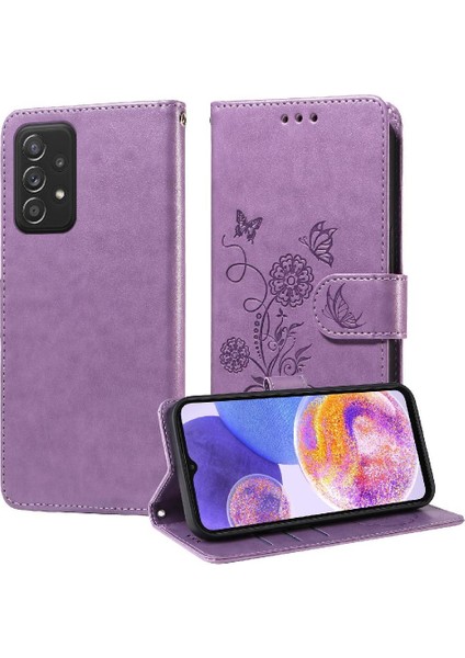 Samsung Galaxy A52S Çiçek Deri Kart Yuvaları Flip Case (Yurt Dışından)