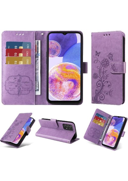 Samsung Galaxy A52S Çiçek Deri Kart Yuvaları Flip Case (Yurt Dışından)