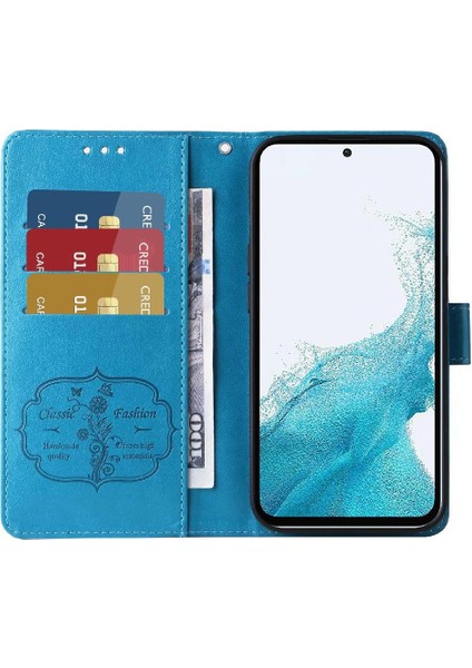 Samsung Galaxy A54 5g Deri Kart Yuvaları Için Flip Case Çiçek Flip (Yurt Dışından) modelleri