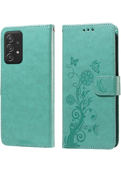 Samsung Galaxy A52S Çiçek Deri Kart Yuvaları Flip Case (Yurt Dışından)