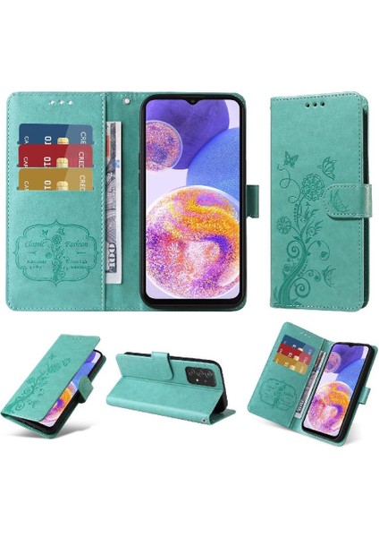 Samsung Galaxy A52S Çiçek Deri Kart Yuvaları Flip Case (Yurt Dışından)