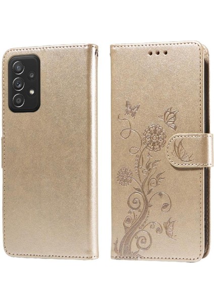 Samsung Galaxy A52S Çiçek Deri Kart Yuvaları Flip Case (Yurt Dışından)