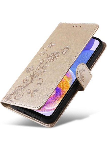 Samsung Galaxy A52S Çiçek Deri Kart Yuvaları Flip Case (Yurt Dışından)
