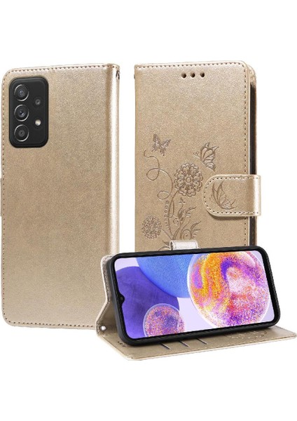 Samsung Galaxy A52S Çiçek Deri Kart Yuvaları Flip Case (Yurt Dışından)
