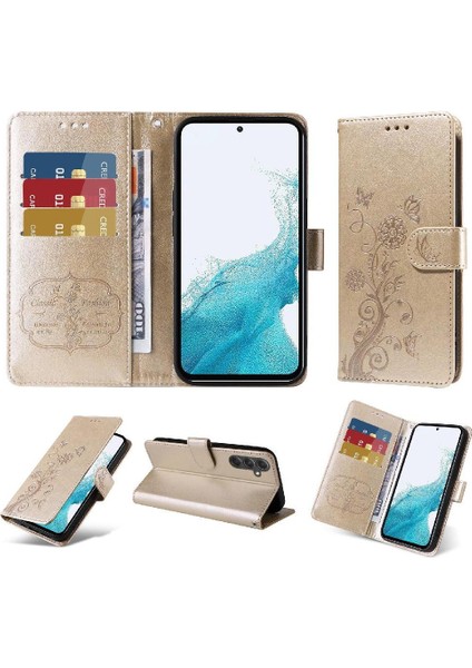 YH Market Samsung Galaxy A54 5g Deri Kart Yuvaları Için Flip Case Çiçek Flip (Yurt Dışından)