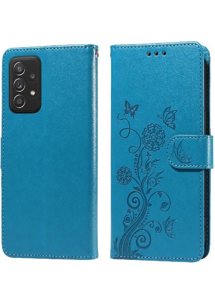 Samsung Galaxy A52S Çiçek Deri Kart Yuvaları Flip Case (Yurt Dışından)
