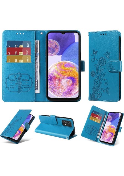 Samsung Galaxy A52S Çiçek Deri Kart Yuvaları Flip Case (Yurt Dışından)