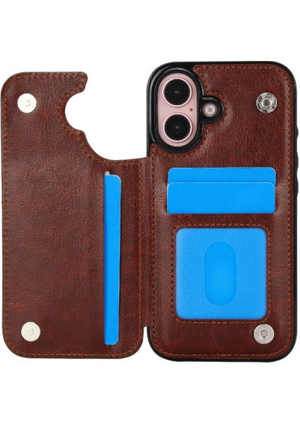 Kart Tutucu Pu ile IPhone 16 Artı Çift Manyetik Toka Için Cüzdan Kılıf (Yurt Dışından) fiyatları