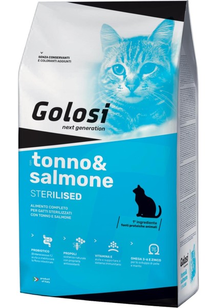 Golosi Cat Indoor Somonlu ve Pirinçli Kısırlaştırılmış Yetişkin Kedi Maması 20 kg