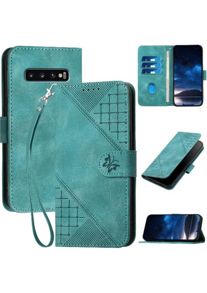 Samsung Galaxy S10 Kabartmalı Kelebek Yüksek Kaliteli Deri Için Flip Case (Yurt Dışından)