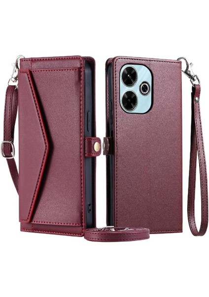Cüzdan Crossbody Durumda Xiaomi Redmi Için 13 4g Rfıd Engelleme Fermuar Faturaları (Yurt Dışından)
