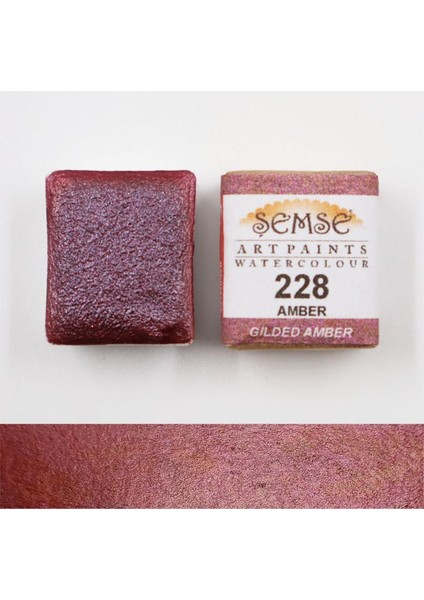 228 Amber Yaldız El Yapımı Mührelenebilir Yaldız Suluboya Yarım Tava