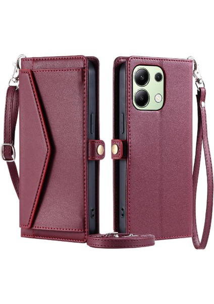 Cüzdan Crossbody Durumda Xiaomi Redmi Için Not 13 4g Rfıd Engelleme Kart Durumda (Yurt Dışından)