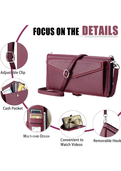 Cüzdan Crossbody Durumda Xiaomi Redmi Için Not 13 4g Rfıd Engelleme Kart Durumda (Yurt Dışından)