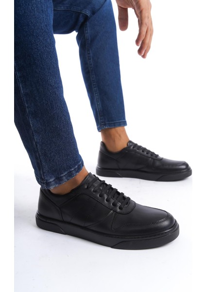 Erkek Hakiki Deri Günlük Sneaker Spor Ayakkabı Yanı Dikiş Detaylı Tam Kalıp Güvenlik Ayakkabısı