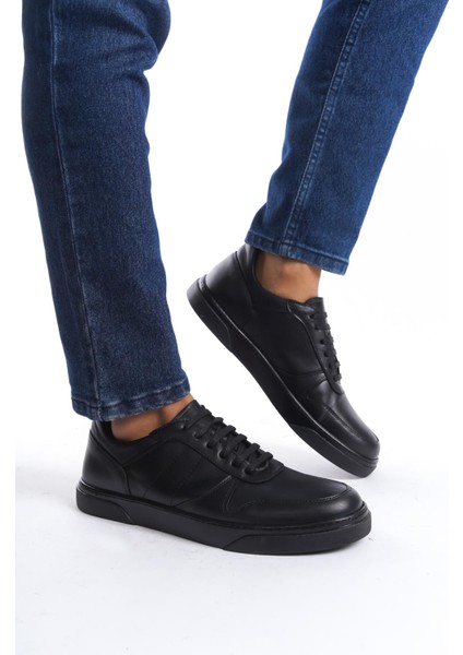 Erkek Hakiki Deri Günlük Sneaker Spor Ayakkabı Yanı Dikiş Detaylı Tam Kalıp Güvenlik Ayakkabısı