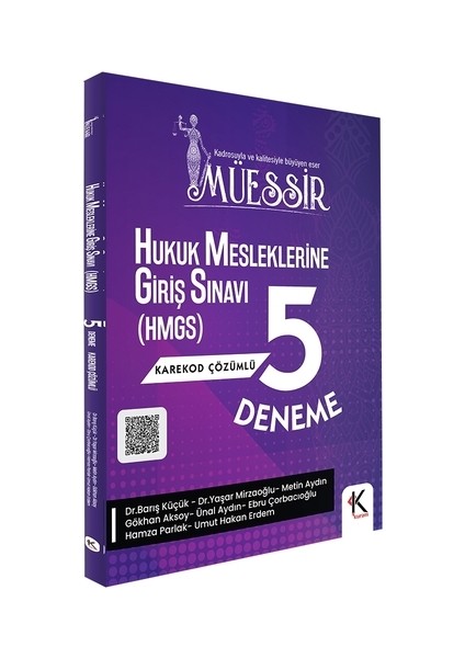 Müessir Hukuk Mesleklerine Giriş Sınavı Karekod Çözümlü 5 Deneme Kuram Kitap Yayınları 2024
