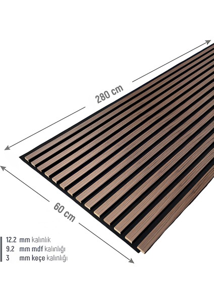 Akustik Ahşap Duvar Paneli Lambiri 60*280 cm