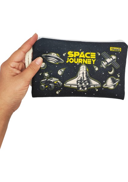 Uzay Mekiği Space Shuttle Desenli Kalem Kutusu Yıkanabilir Bez Kalemlik modelleri