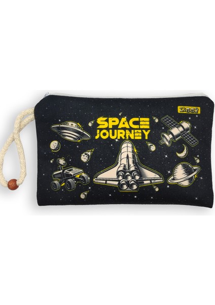 Uzay Mekiği Space Shuttle Desenli Kalem Kutusu Yıkanabilir Bez Kalemlik fırsatları