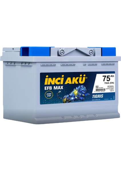 Inci Efb Max Tigris 12 V 75 Ah Start-Stop Akü