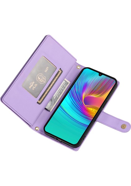 Samsung Galaxy A16 Fermuarlı Cep Cüzdan Deri Telefon Kılıfı Askılı (Yurt Dışından)