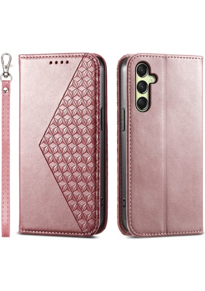 Samsung Galaxy A16 Cüzdanlı Buzağı Dokulu Pu Deri Telefon Kılıfı (Yurt Dışından)