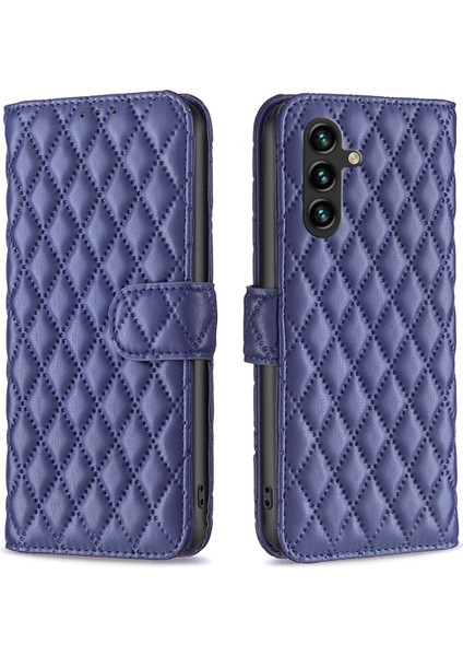 Samsung Galaxy A16 Eşkenar Dörtgen Deri Telefon Cüzdan Kılıfı (Yurt Dışından)