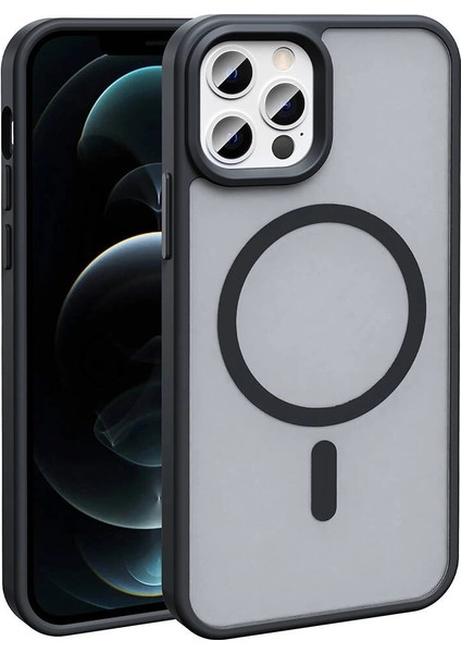 Apple Iphone 12 Pro Max Kılıf Magsafe Şarj Özellikli Mat Arka Sio Kapak