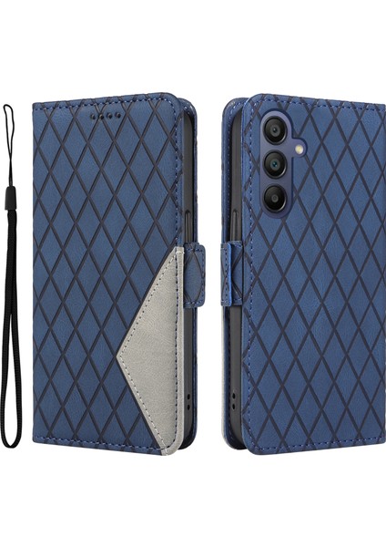 Samsung Galaxy A16 Eşkenar Dörtgen Pu Deri Flip Telefon Kapağı (Yurt Dışından)