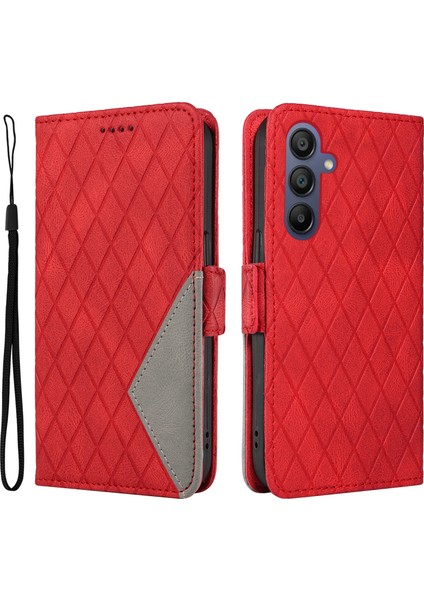 Samsung Galaxy A16 Eşkenar Dörtgen Pu Deri Flip Telefon Kapağı (Yurt Dışından)