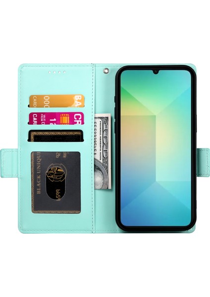 Samsung Galaxy A06 Standlı Kılıf Pu Deri Cüzdan Telefon Kapağı (Yurt Dışından)