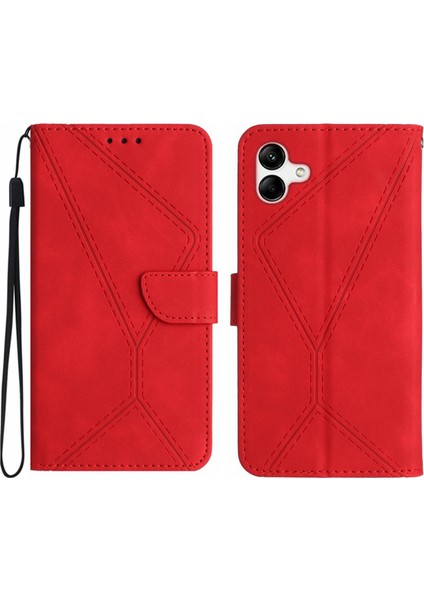 Samsung Galaxy A06 Skin-Touch Lines Pu Deri Telefon Kılıfı (Yurt Dışından)