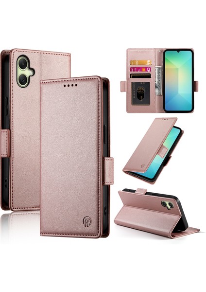 Samsung Galaxy A06 Standlı Kılıf Pu Deri Cüzdan Telefon Kapağı (Yurt Dışından)