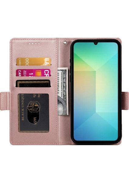 Samsung Galaxy A06 Standlı Kılıf Pu Deri Cüzdan Telefon Kapağı (Yurt Dışından)