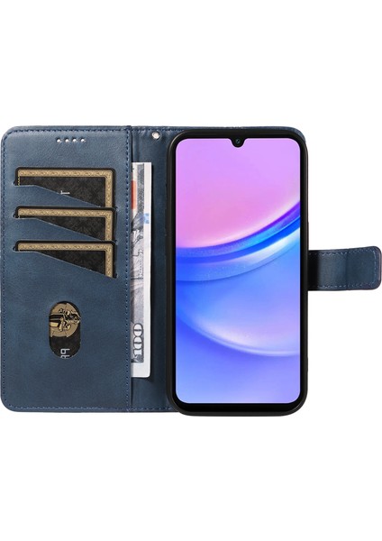 Samsung Galaxy A16 Deri Geometrik Çizgili Cüzdan Telefon Kılıfı Bilek Kayışlı (Yurt Dışından) fiyatları
